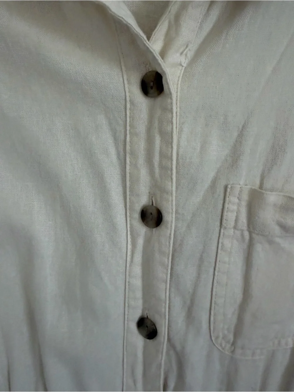 Universal Thread Cream Button-Up Collared Top - Picture 8 of 8